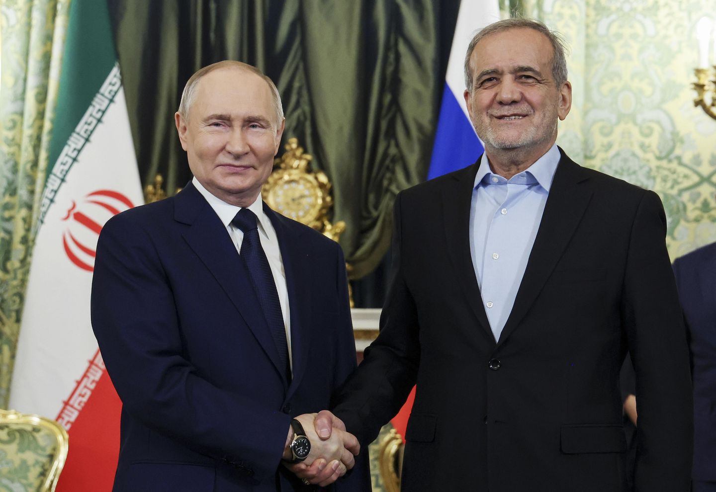 Presidents of Russia and Iran meet in the Kremlin to sign partnership treaty