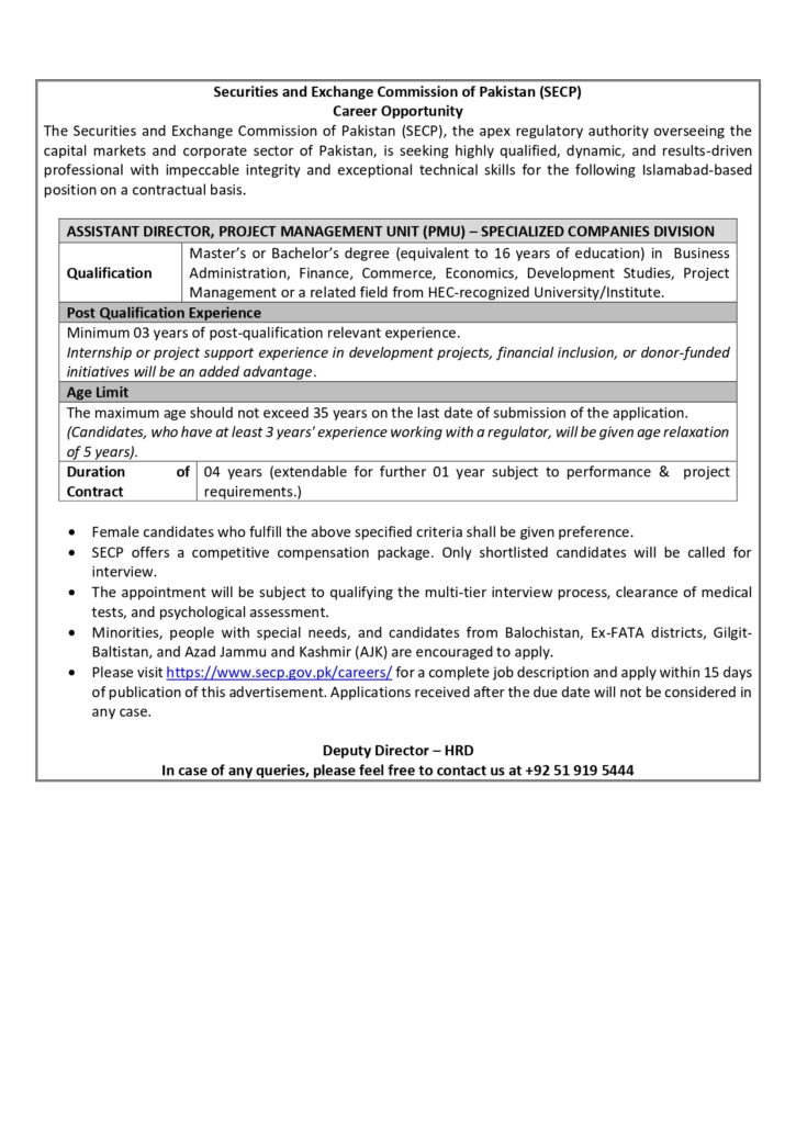 Latest SECP Jobs 2025